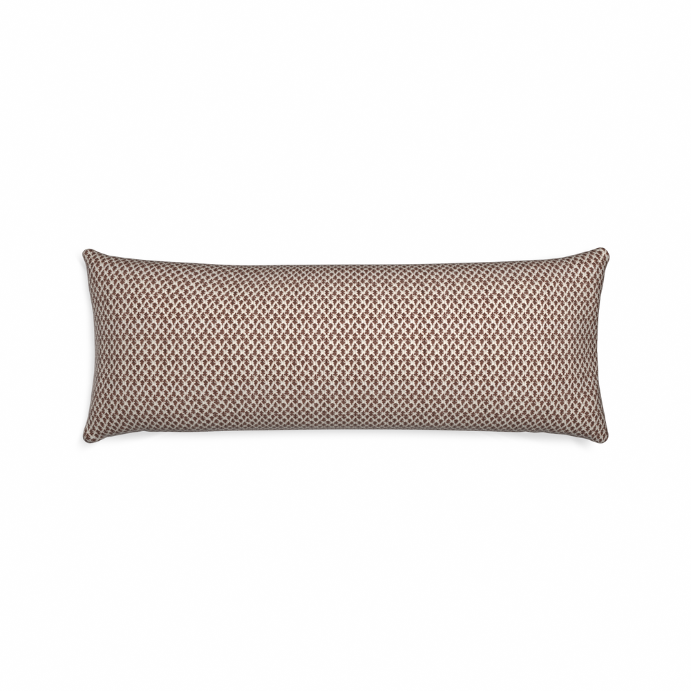 Xl-lumbar quinn chestnut custom pillow with n on white background