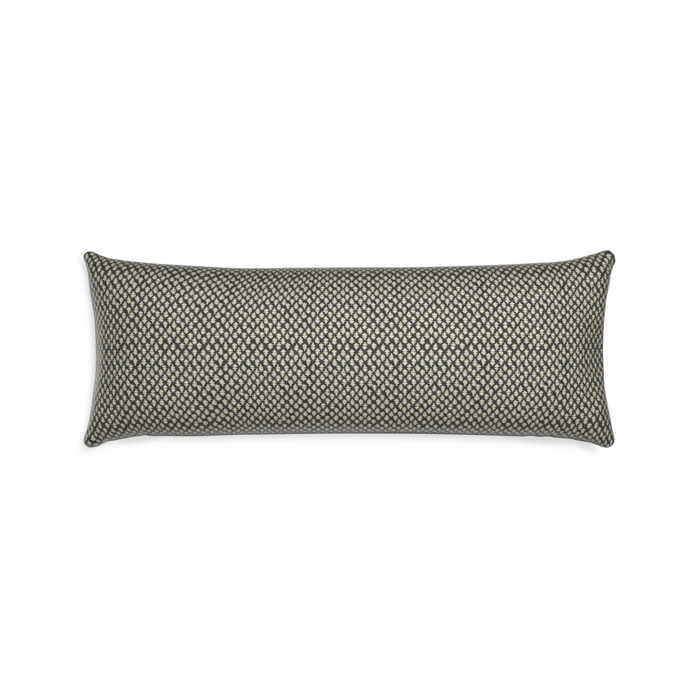 Xl-lumbar quinn charcoal custom pillow with n on white background