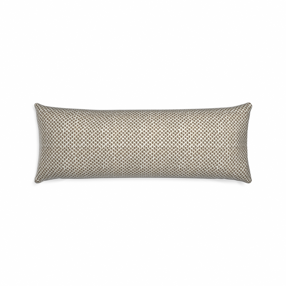 Xl-lumbar quinn chestnut custom pillow with n on white background