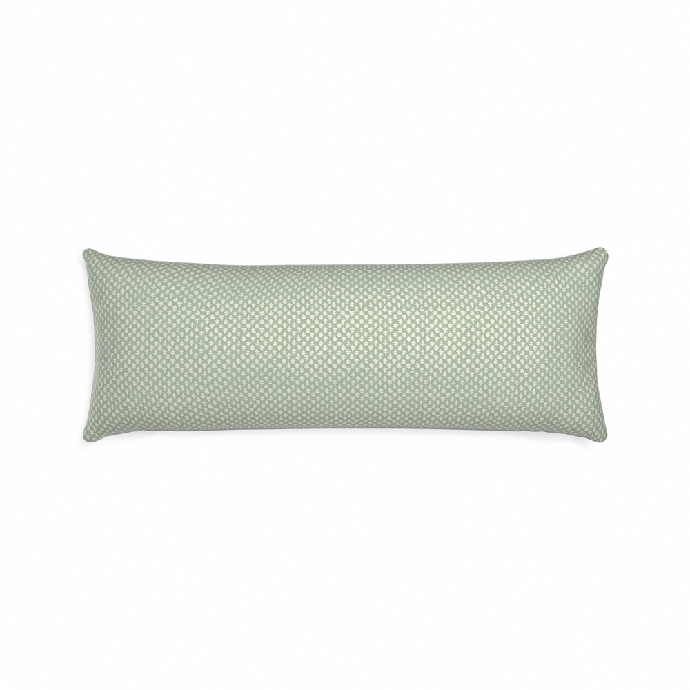 Xl-lumbar quinn eucalyptus custom pillow with n on white background
