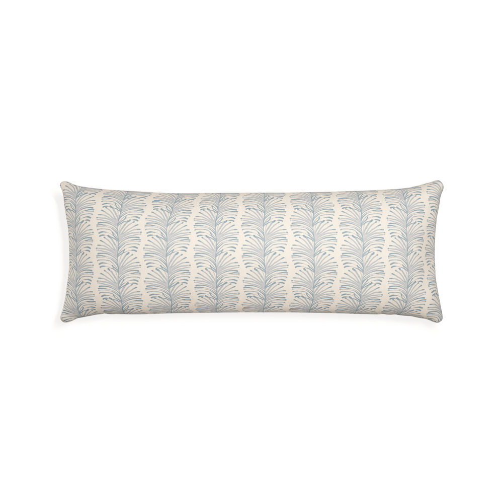 Xl-lumbar emma sky custom sky blue botanical stripepillow with n on white background