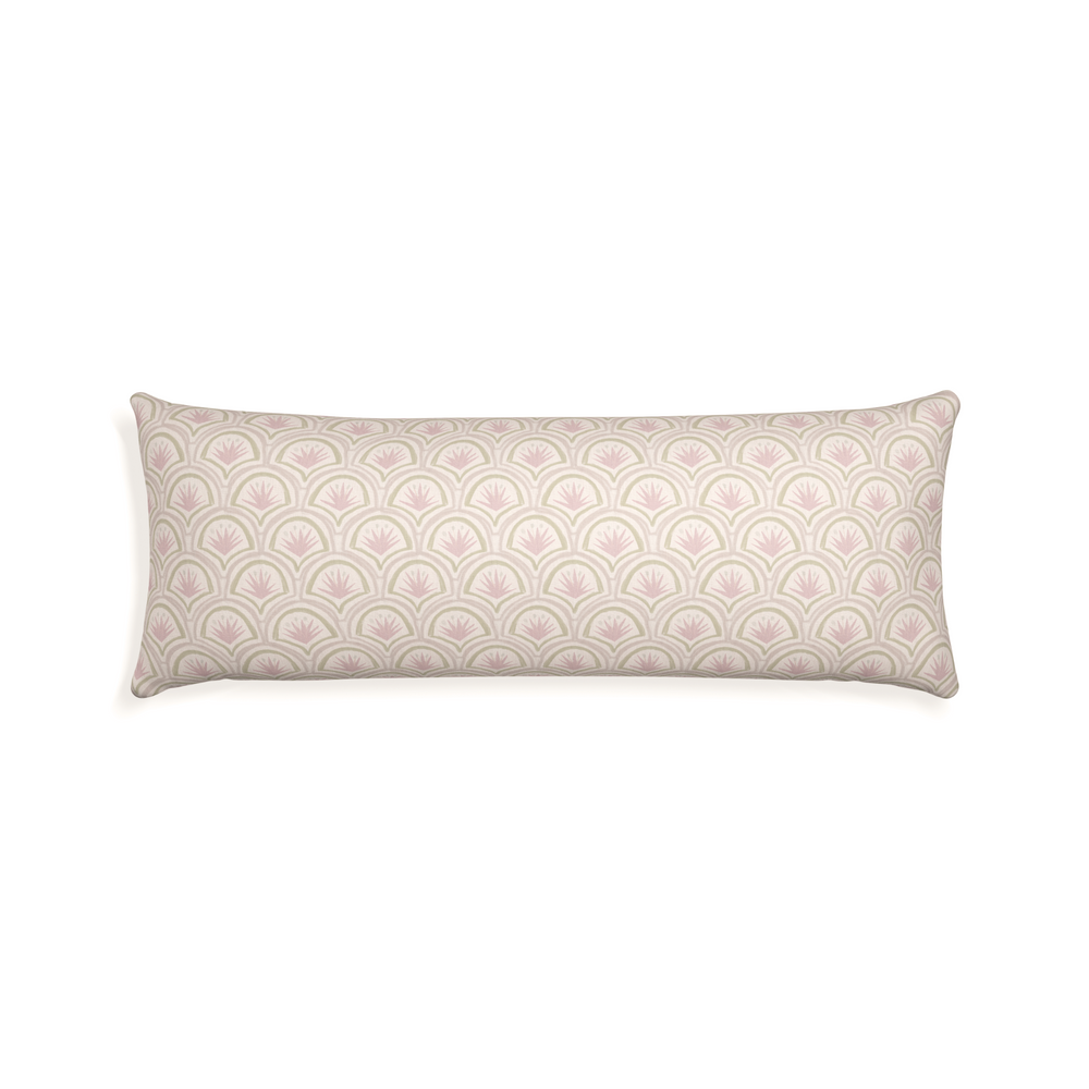 Xl-lumbar thatcher rose custom pink & green palmpillow with n on white background
