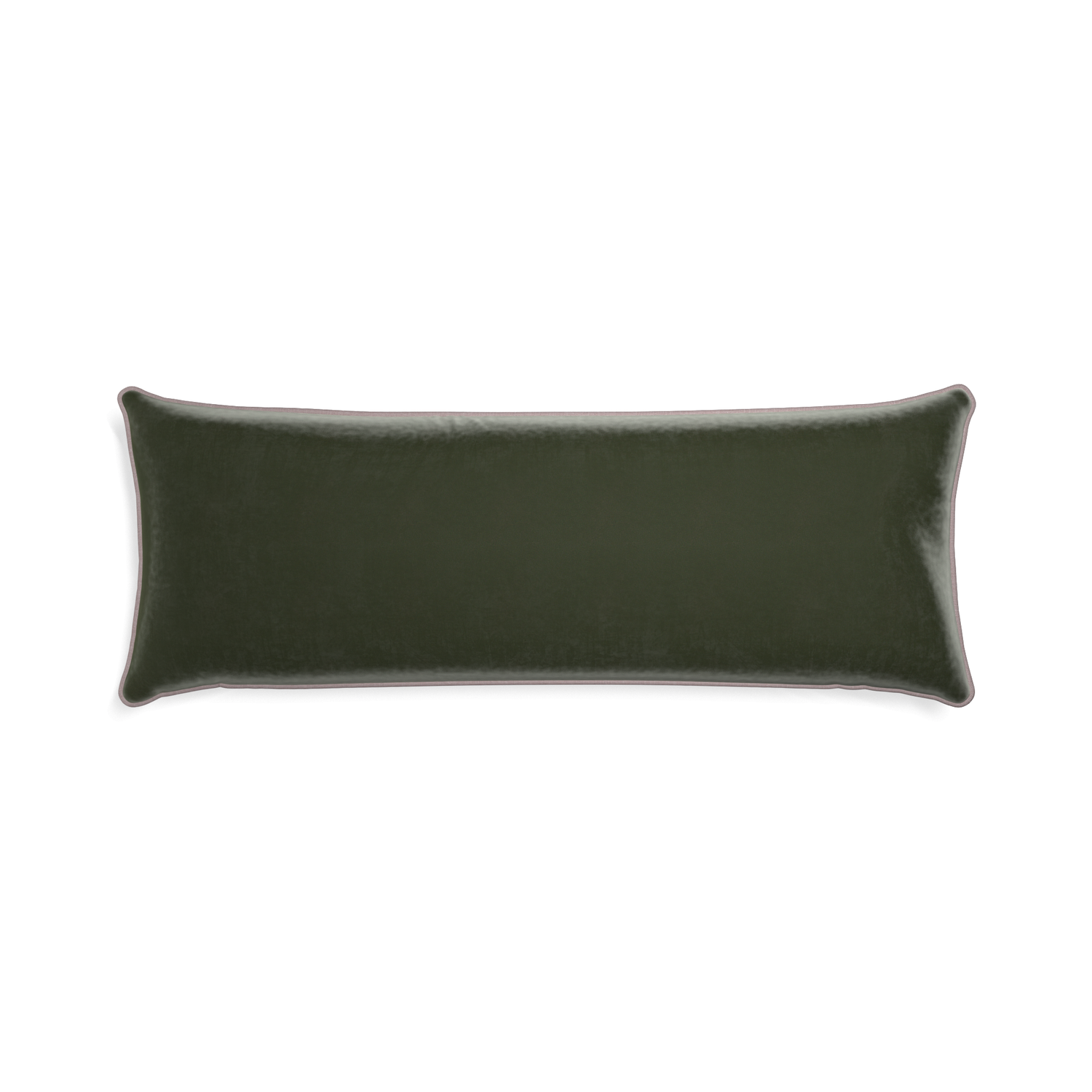 Xl-lumbar fern velvet custom fern greenpillow with orchid piping on white background