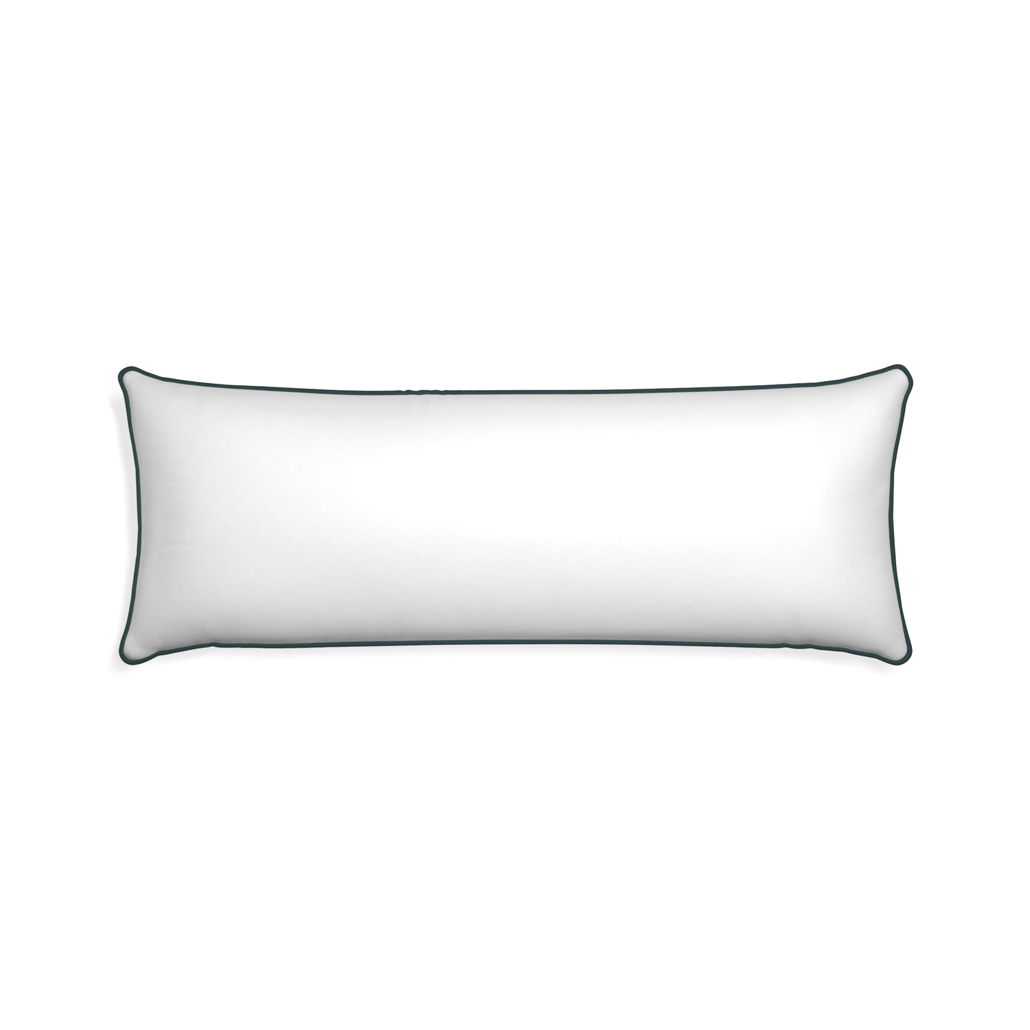 Xl-lumbar snow custom white cottonpillow with p piping on white background