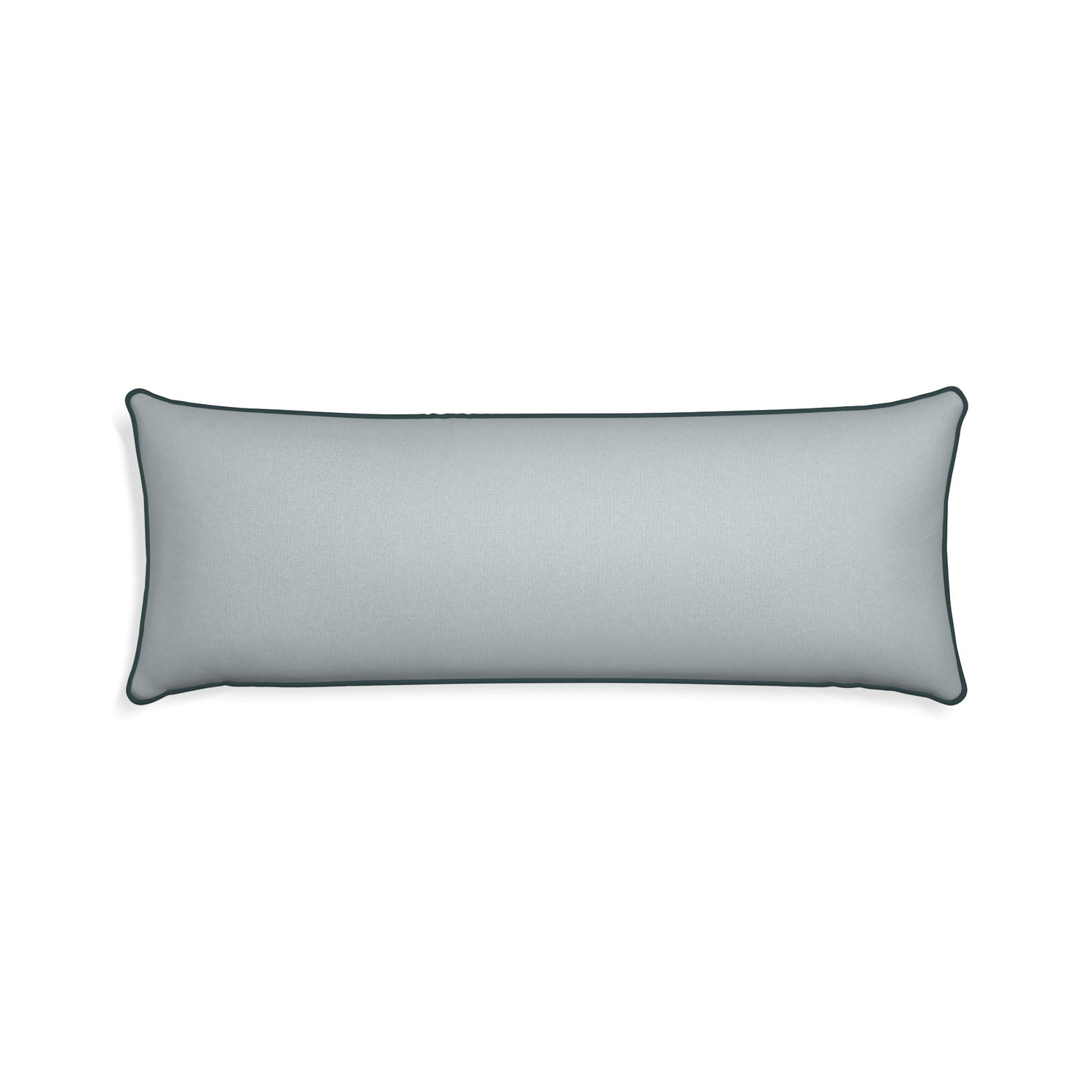 Xl-lumbar sea custom grey bluepillow with p piping on white background