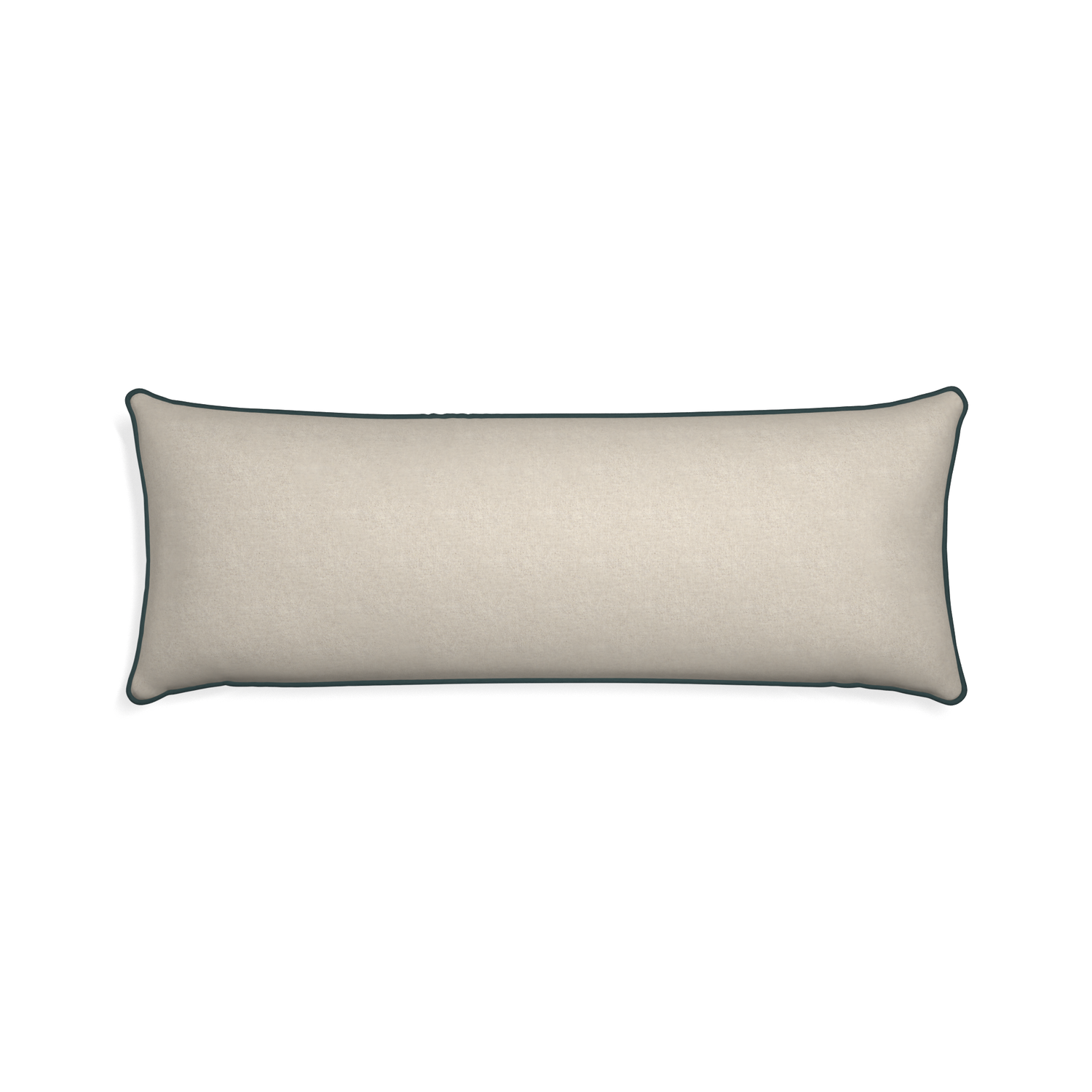 Xl-lumbar oat custom light brownpillow with p piping on white background