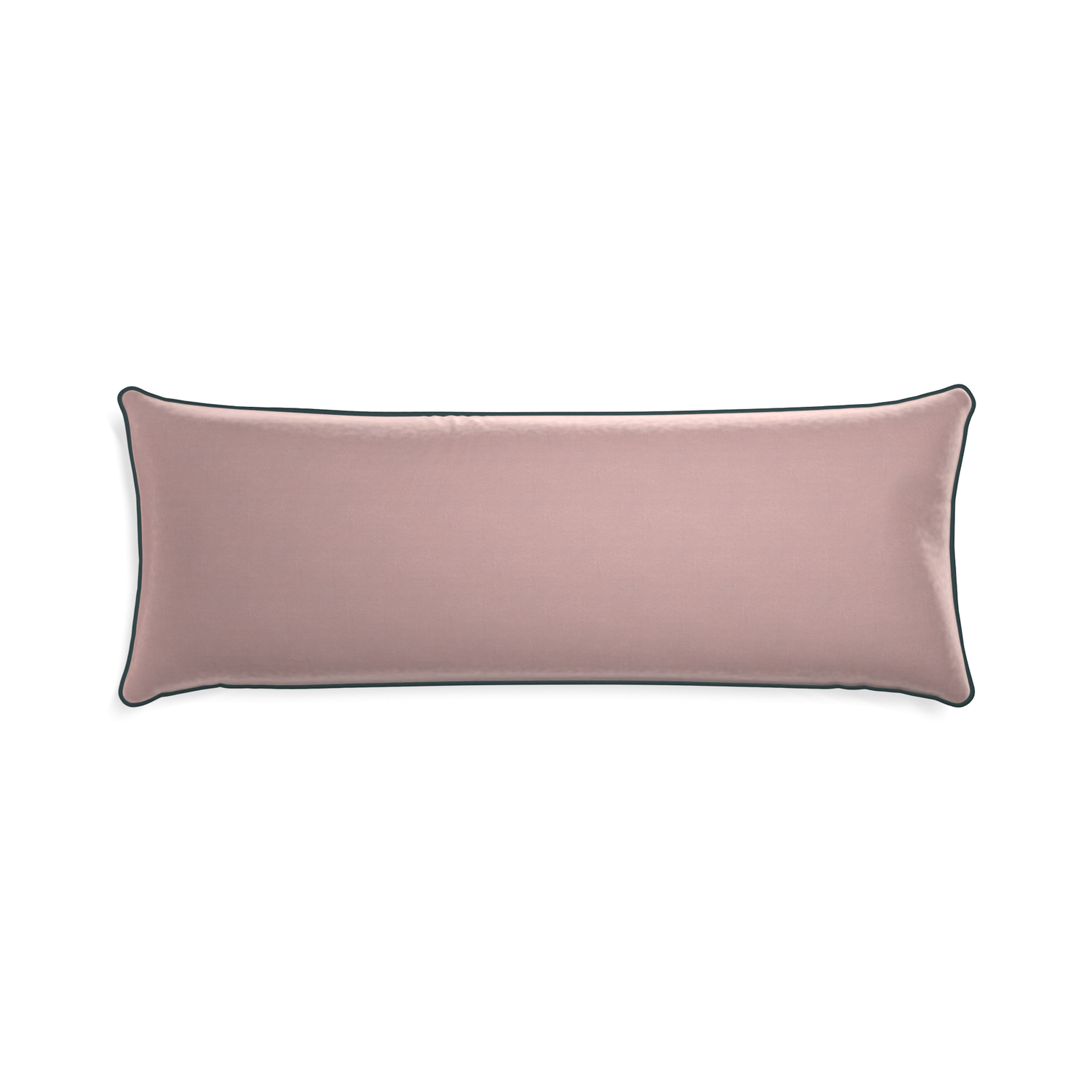 Xl-lumbar mauve velvet custom mauvepillow with p piping on white background