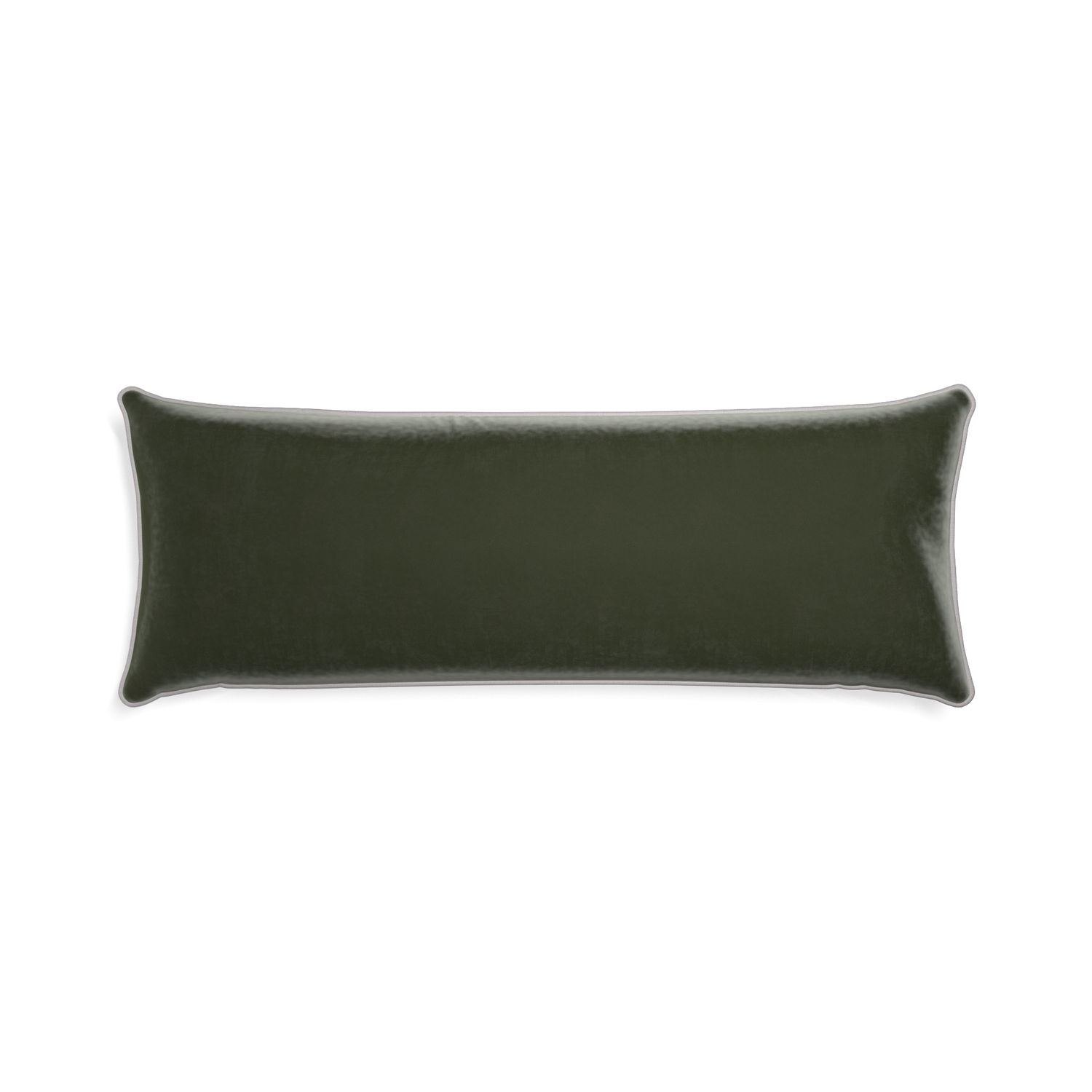 Xl-lumbar fern velvet custom pillow with pebble piping on white background