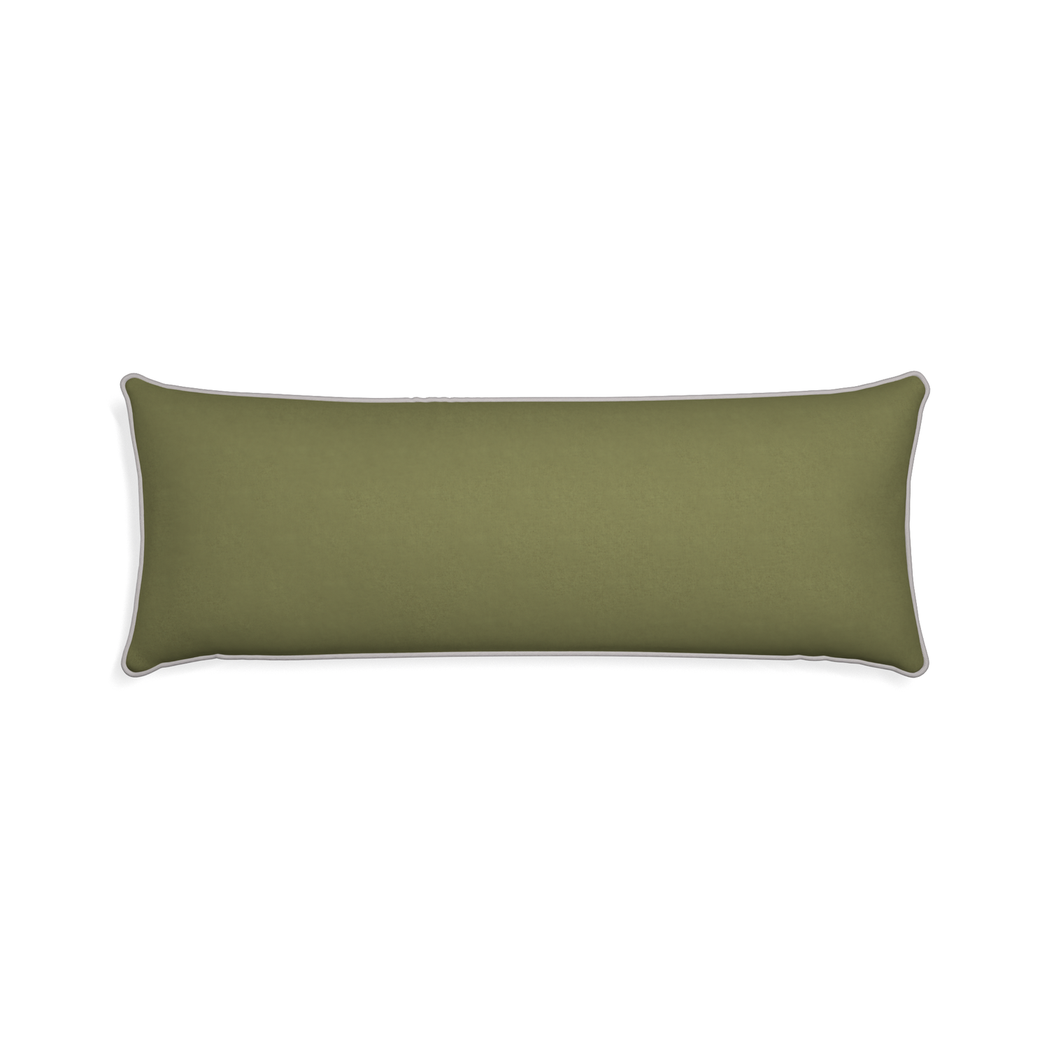 Xl-lumbar moss custom moss greenpillow with pebble piping on white background