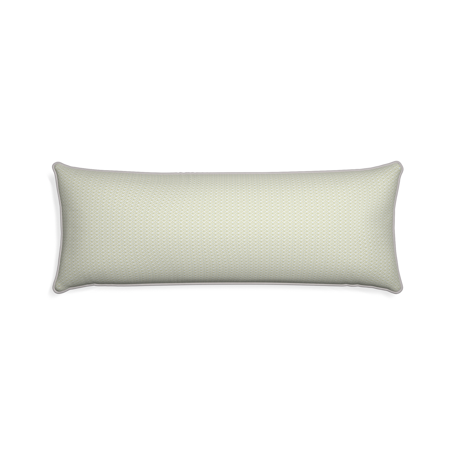 Xl-lumbar loomi moss custom moss green geometricpillow with pebble piping on white background