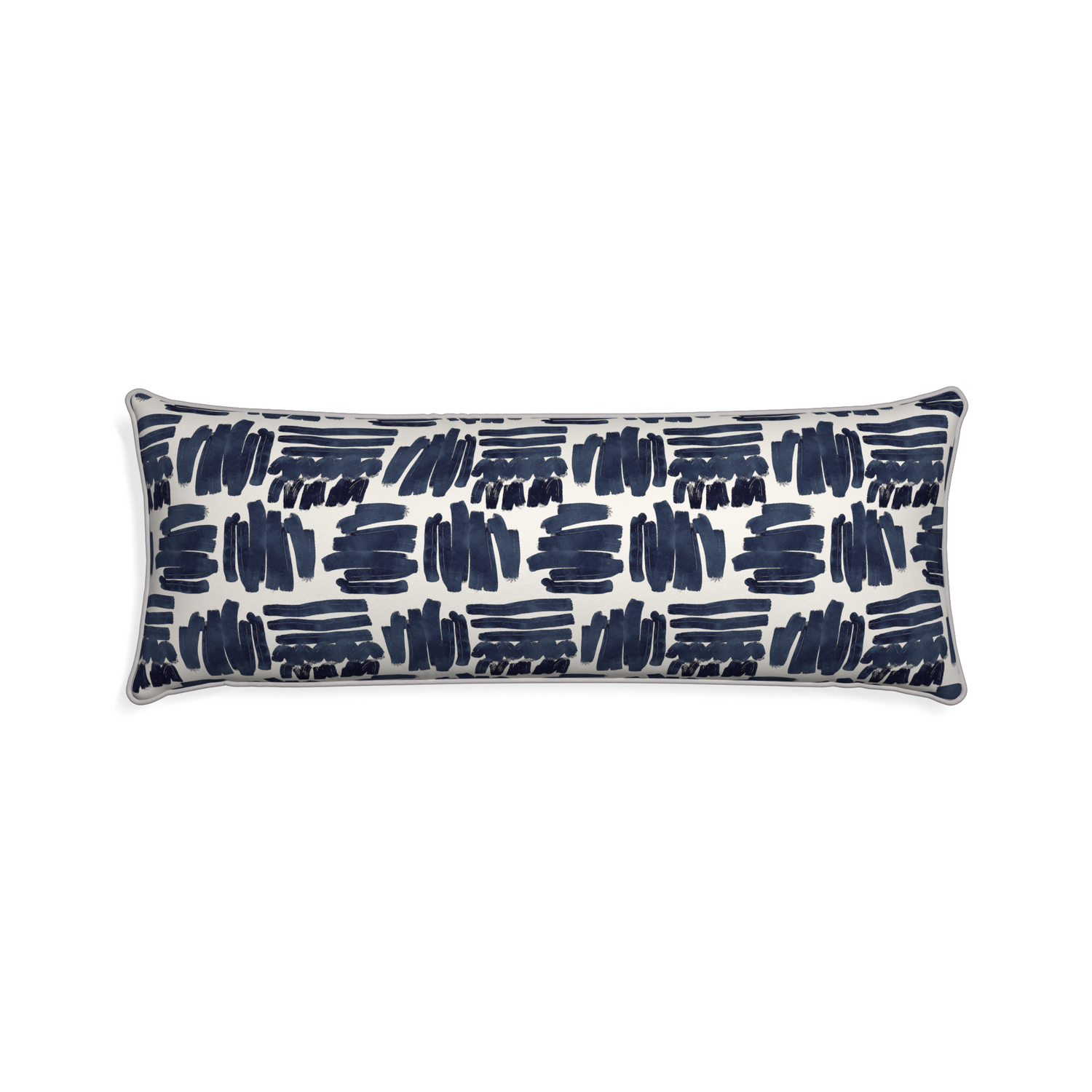 Xl-lumbar warby custom pillow with pebble piping on white background