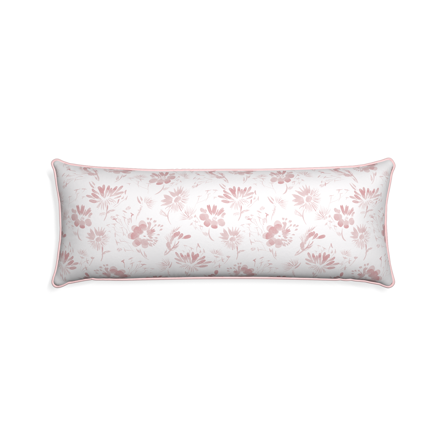 Xl-lumbar blake custom pillow with petal piping on white background