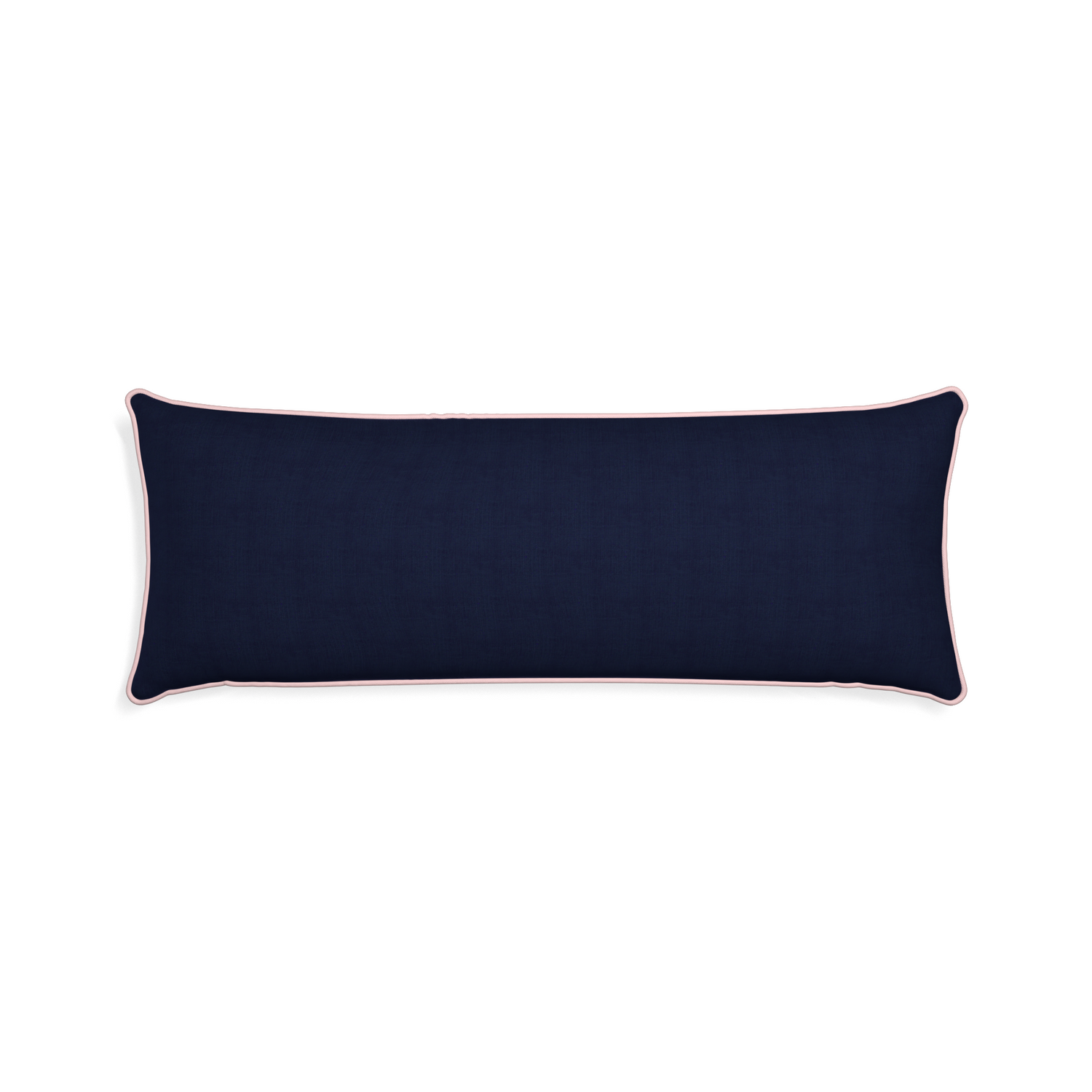 Xl-lumbar midnight custom pillow with petal piping on white background