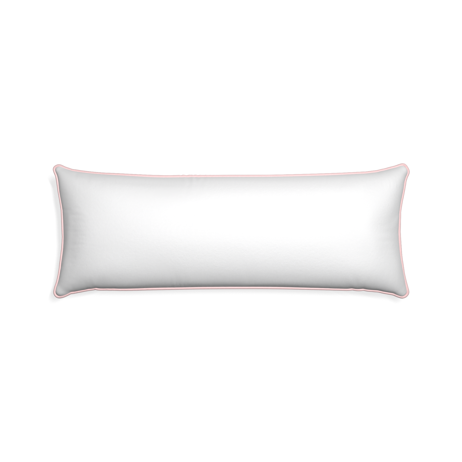 Xl-lumbar snow custom pillow with petal piping on white background