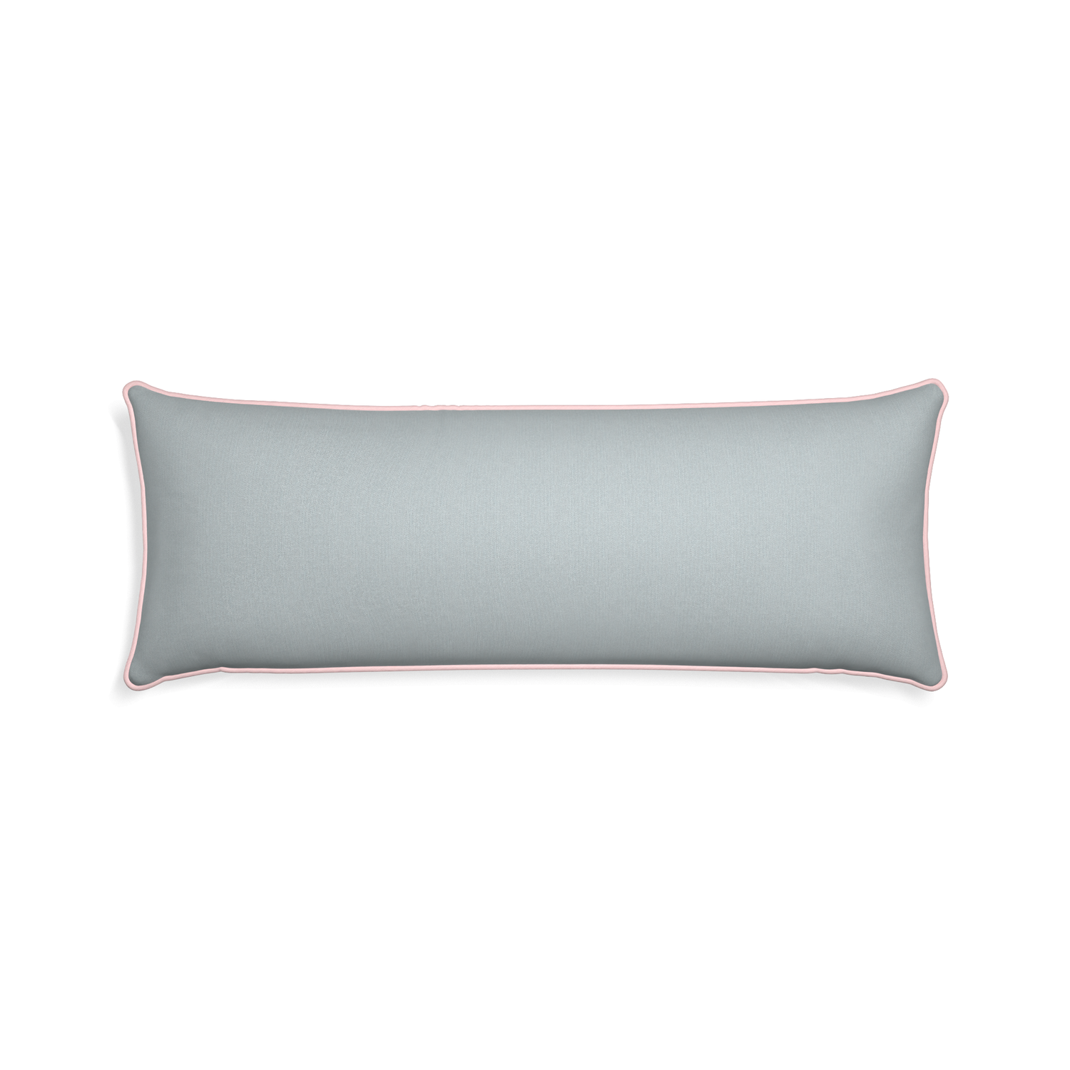 Xl-lumbar sea custom grey bluepillow with petal piping on white background