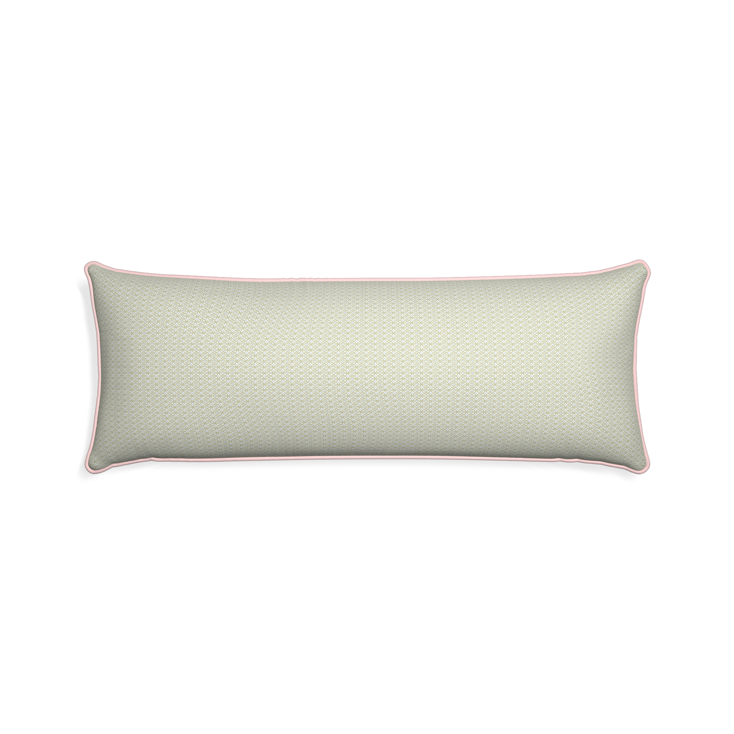Xl-lumbar loomi moss custom pillow with petal piping on white background
