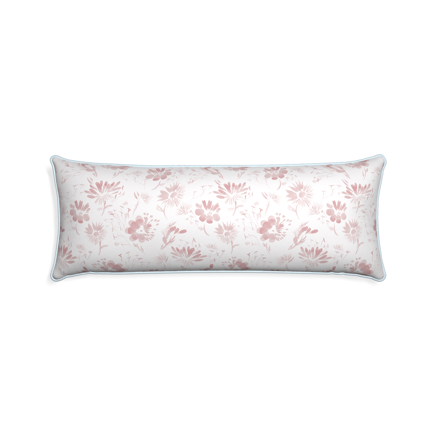 Xl-lumbar blake custom pillow with powder piping on white background