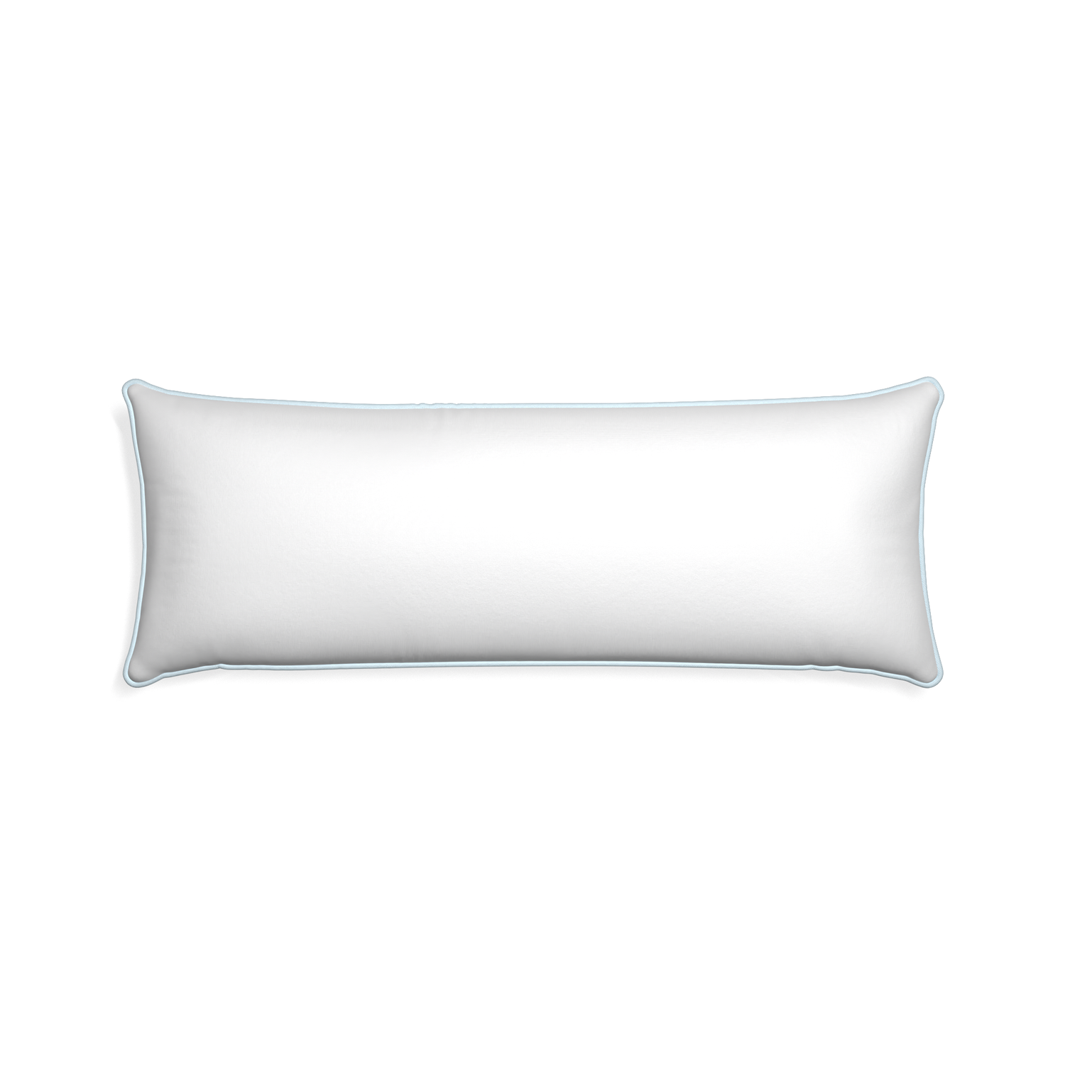 Xl-lumbar snow custom pillow with powder piping on white background