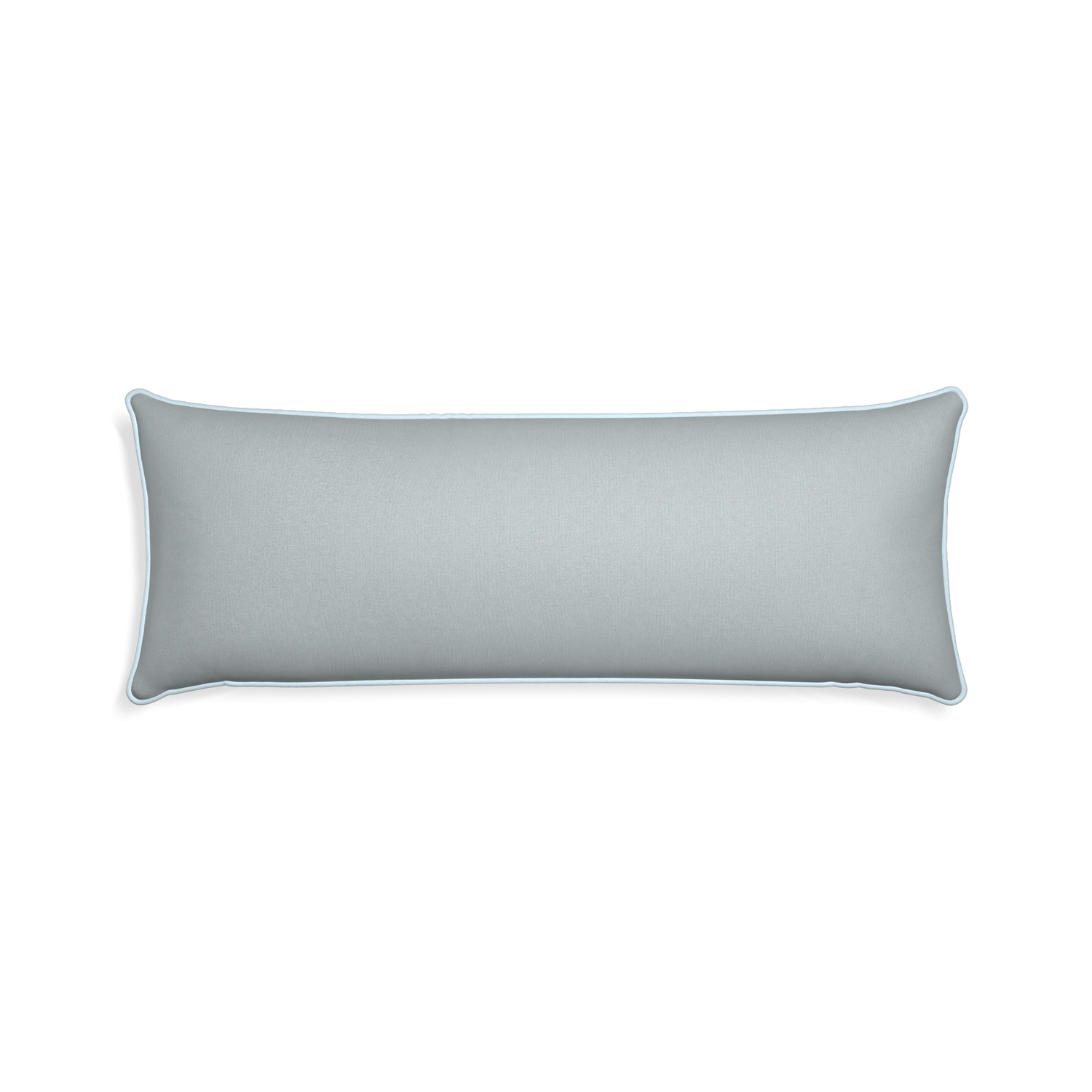 Xl-lumbar sea custom grey bluepillow with powder piping on white background