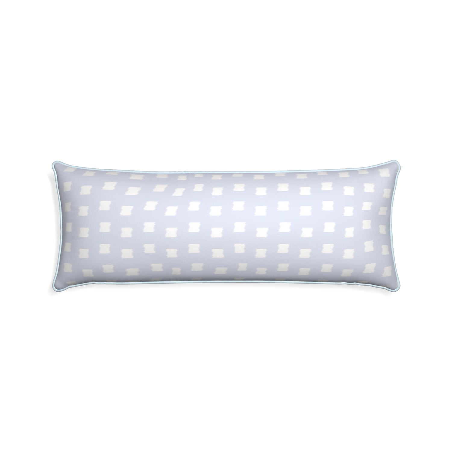 Xl-lumbar denton custom pillow with powder piping on white background