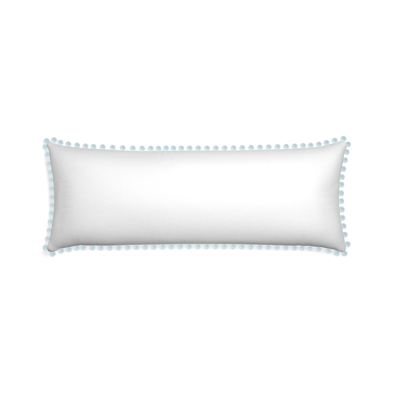 Xl-lumbar snow custom pillow with powder pom pom on white background
