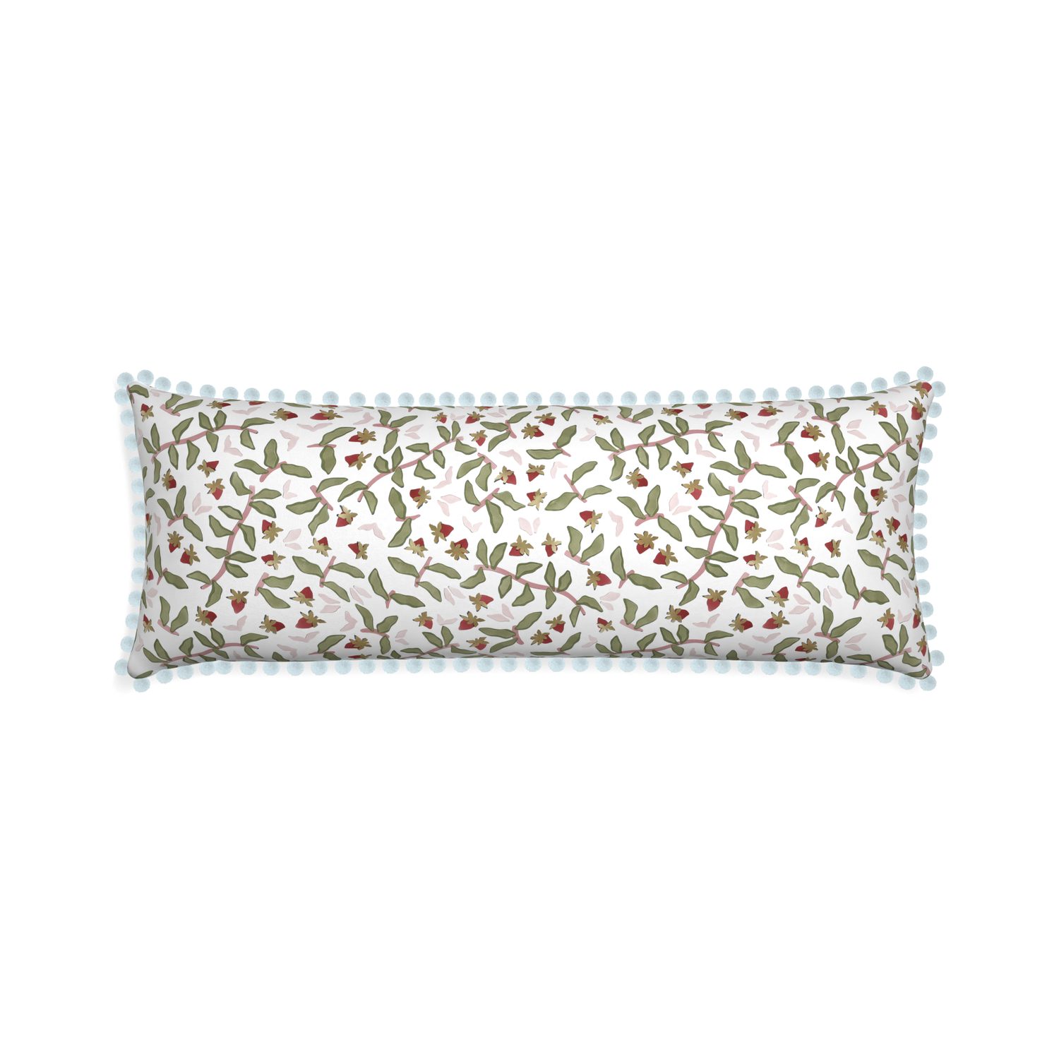 Xl-lumbar nellie custom pillow with powder pom pom on white background