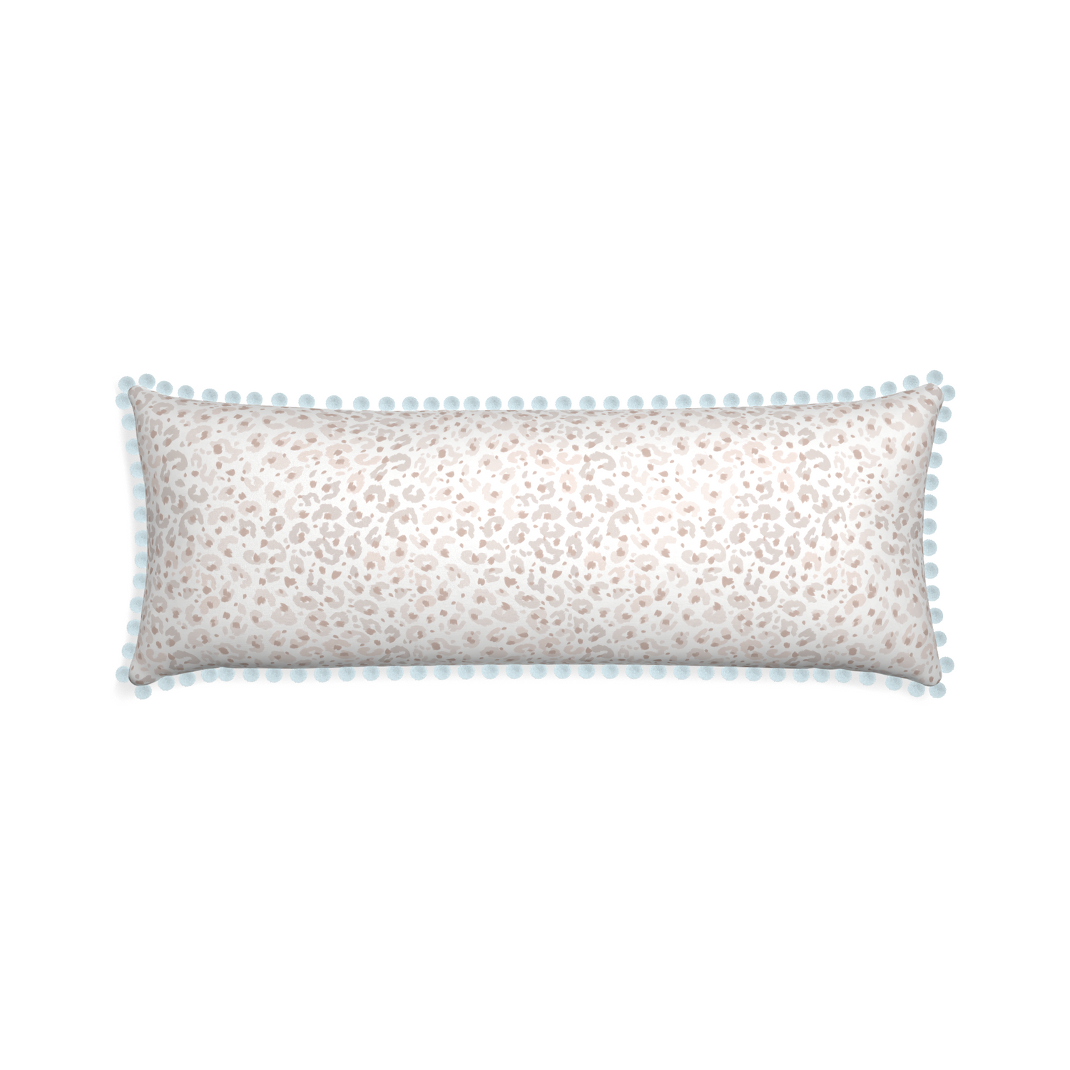 Xl-lumbar rosie custom pillow with powder pom pom on white background
