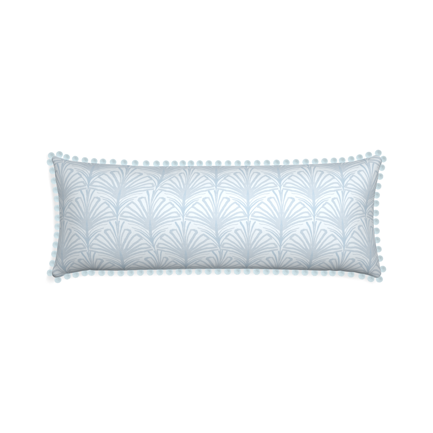 Xl-lumbar suzy sky custom pillow with powder pom pom on white background
