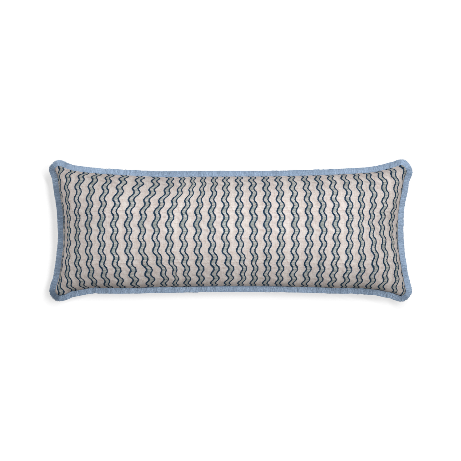 Xl-lumbar beatrice custom embroidered wavepillow with sky fringe on white background