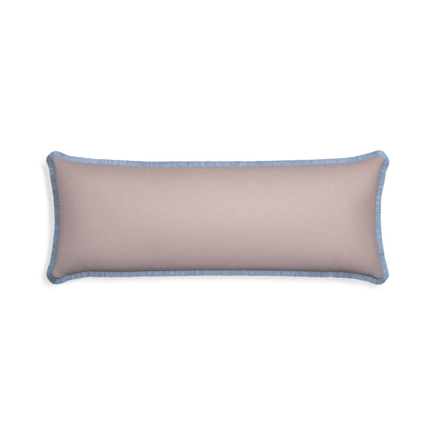 Xl-lumbar orchid custom mauve pinkpillow with sky fringe on white background