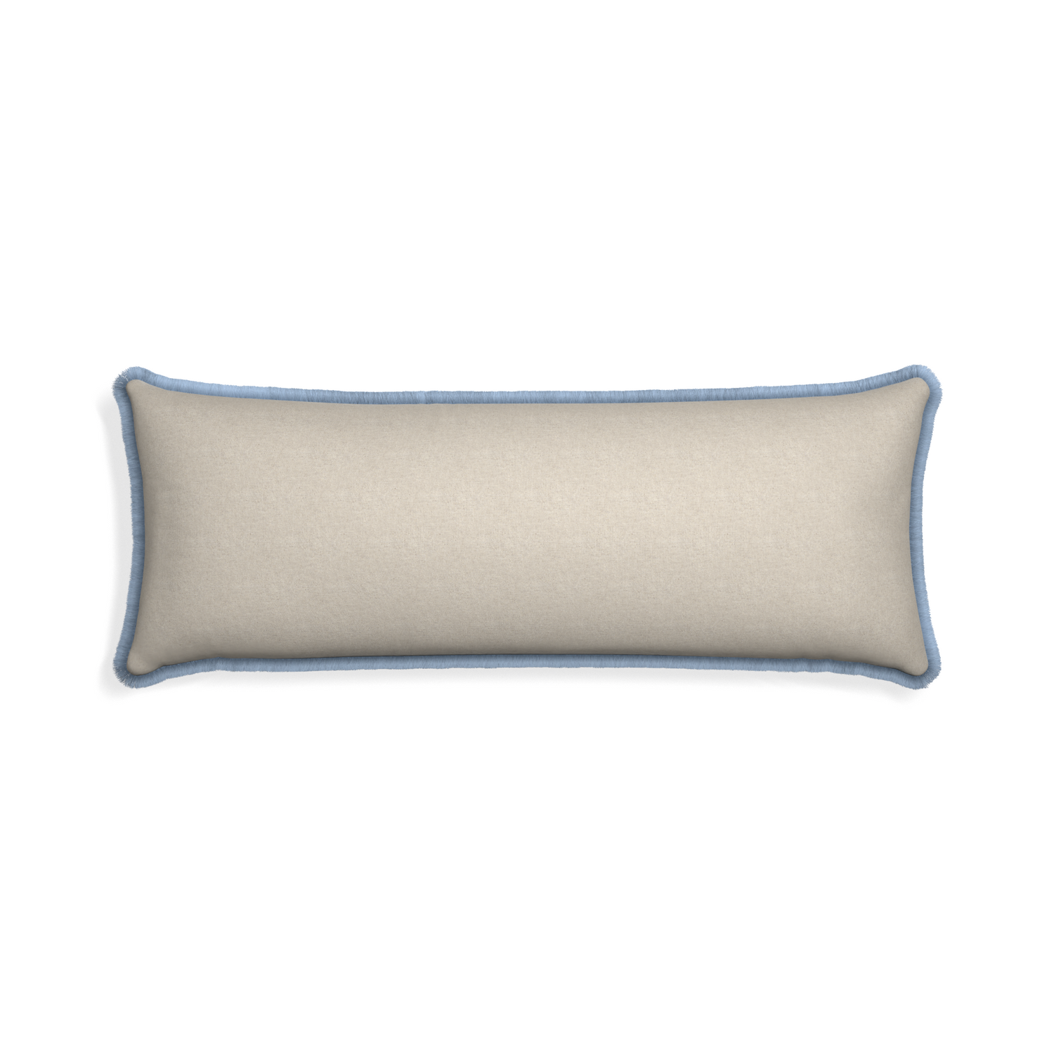 Xl-lumbar oat custom pillow with sky fringe on white background