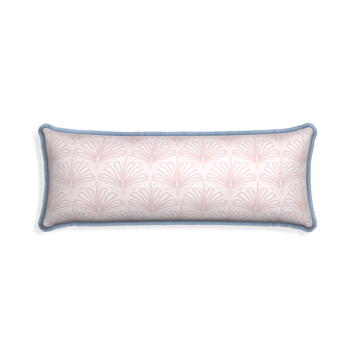 Xl-lumbar suzy rose custom pillow with sky fringe on white background