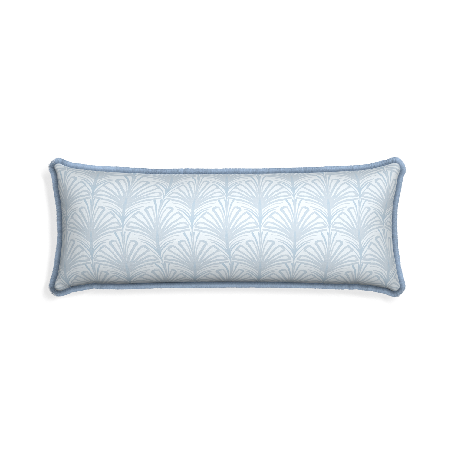 Xl-lumbar suzy sky custom pillow with sky fringe on white background