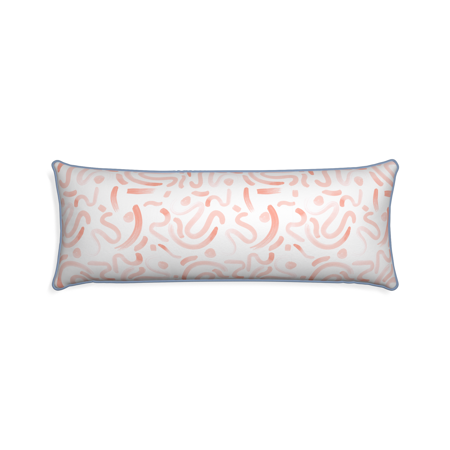 Xl-lumbar hockney pink custom pink graphicpillow with sky piping on white background