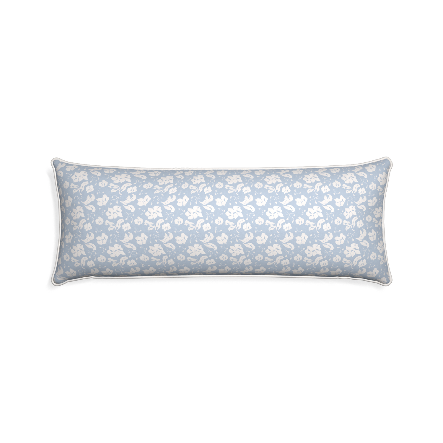 Xl-lumbar georgia custom pillow with snow piping on white background