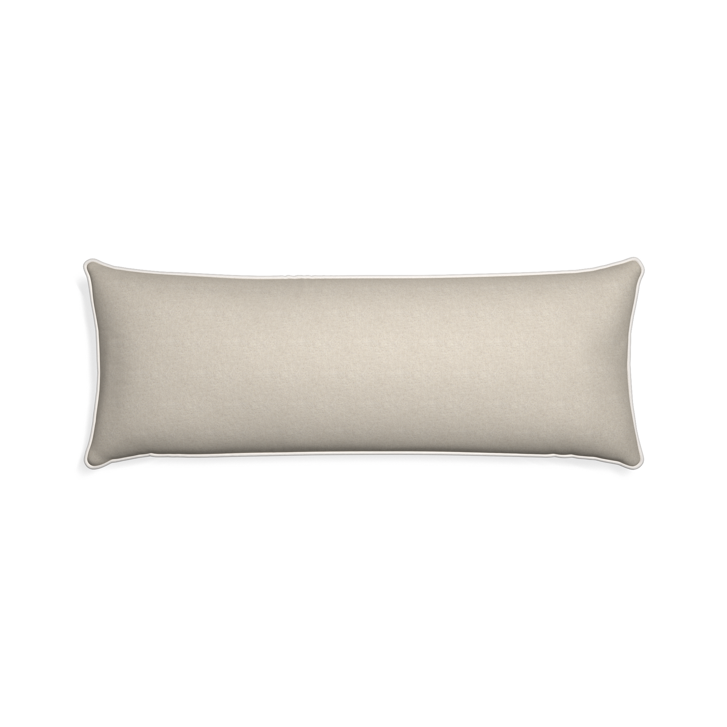 Xl-lumbar oat custom light brownpillow with snow piping on white background