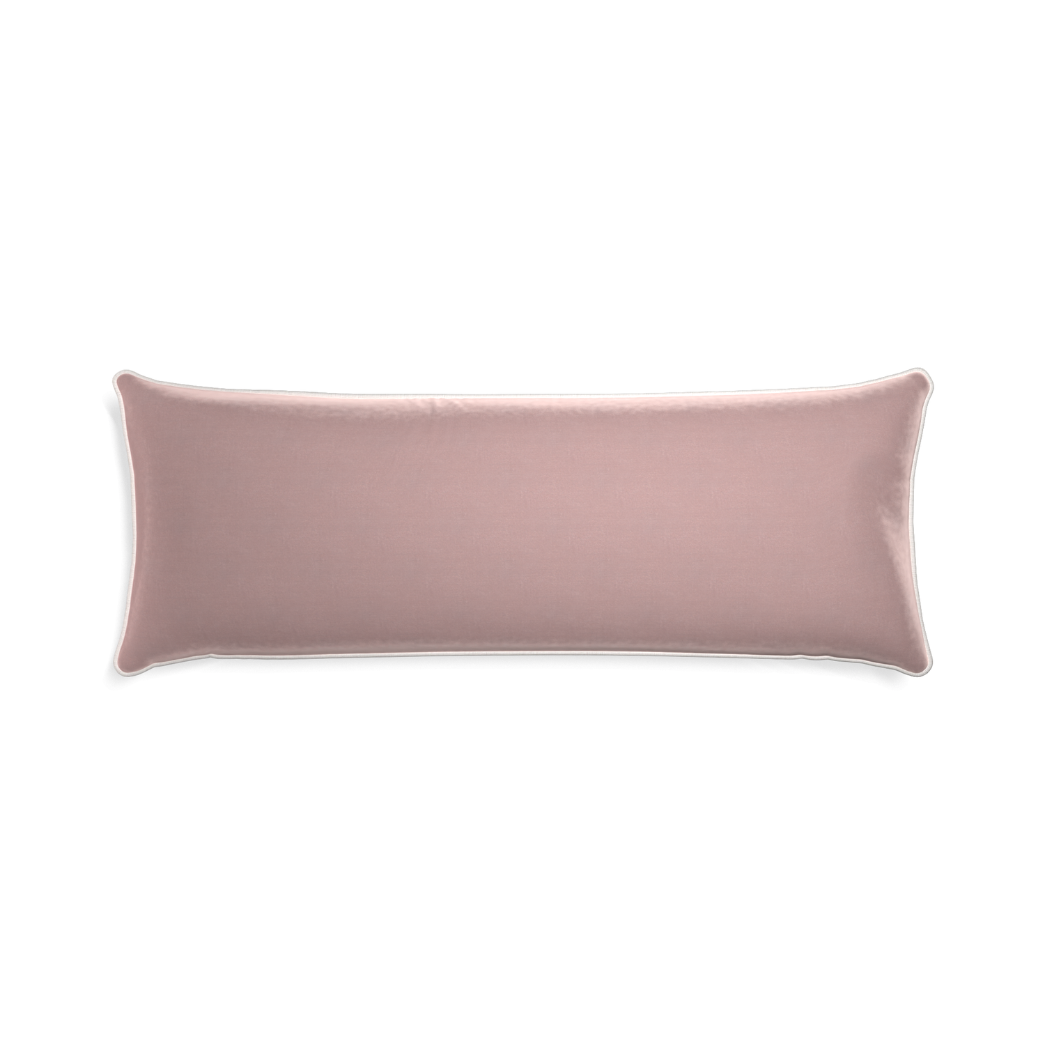 rectangle mauve velvet pillow with white piping