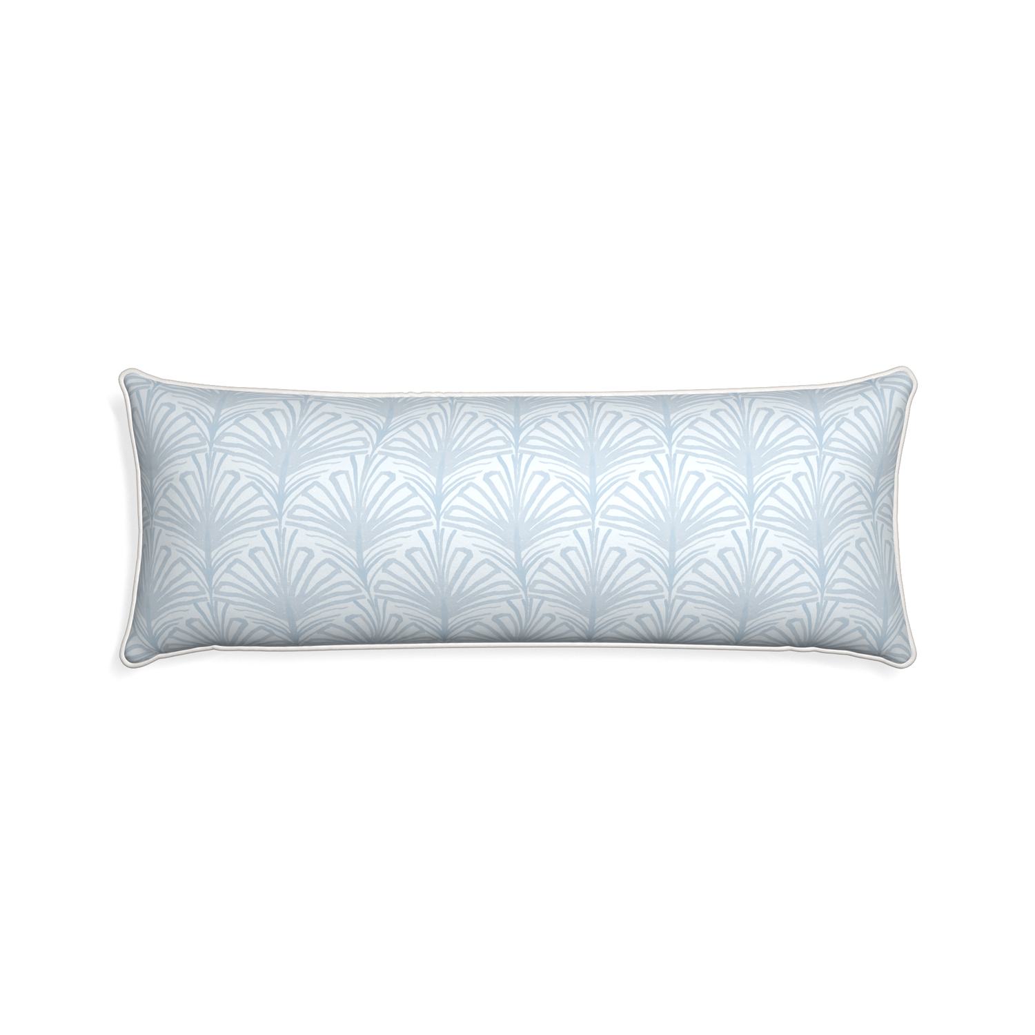Xl-lumbar suzy sky custom sky blue palmpillow with snow piping on white background