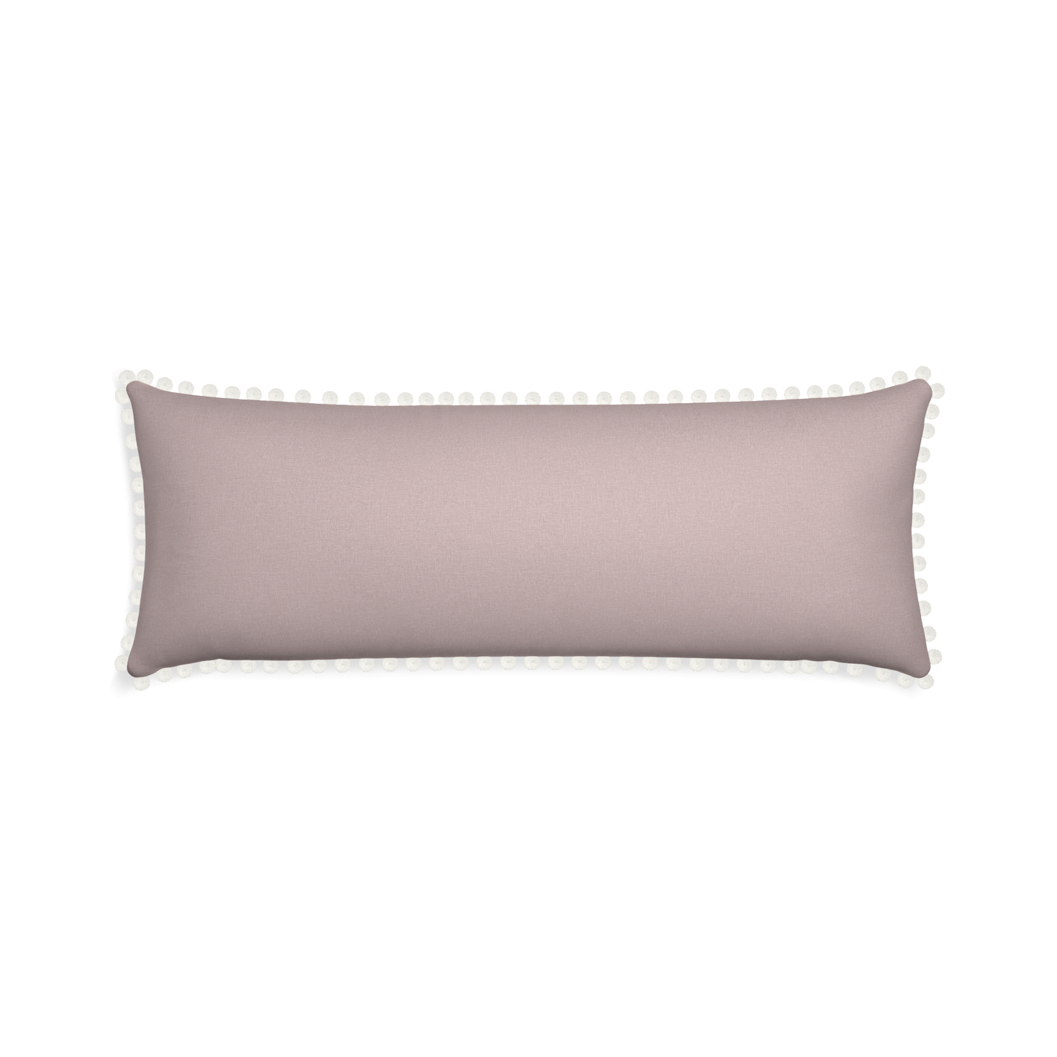 Xl-lumbar orchid custom mauve pinkpillow with snow pom pom on white background