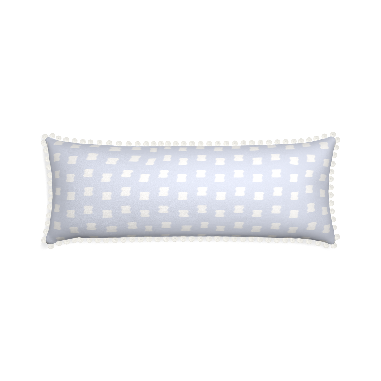 Xl-lumbar denton custom pillow with snow pom pom on white background
