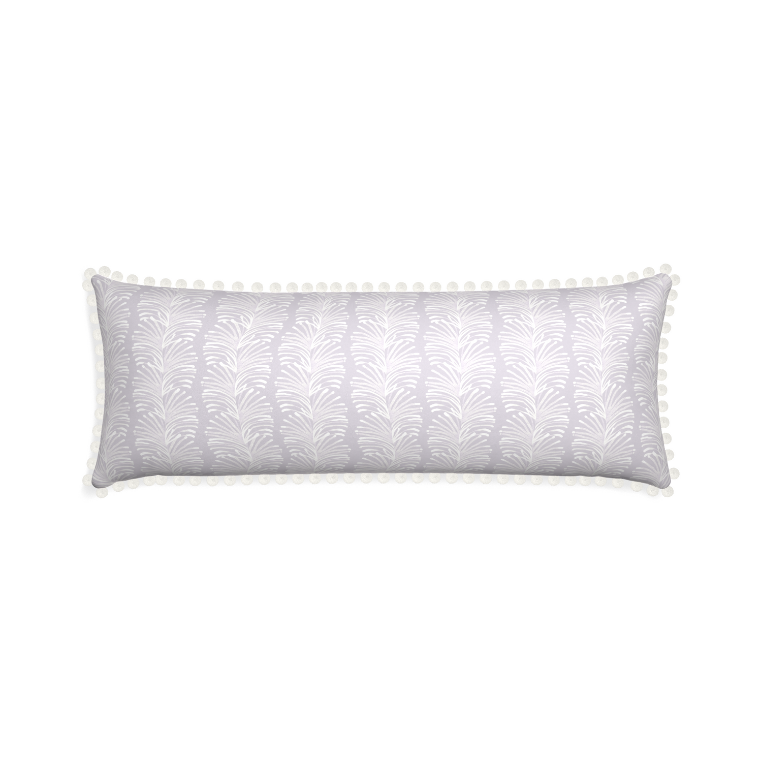 Xl-lumbar emma lavender custom pillow with snow pom pom on white background