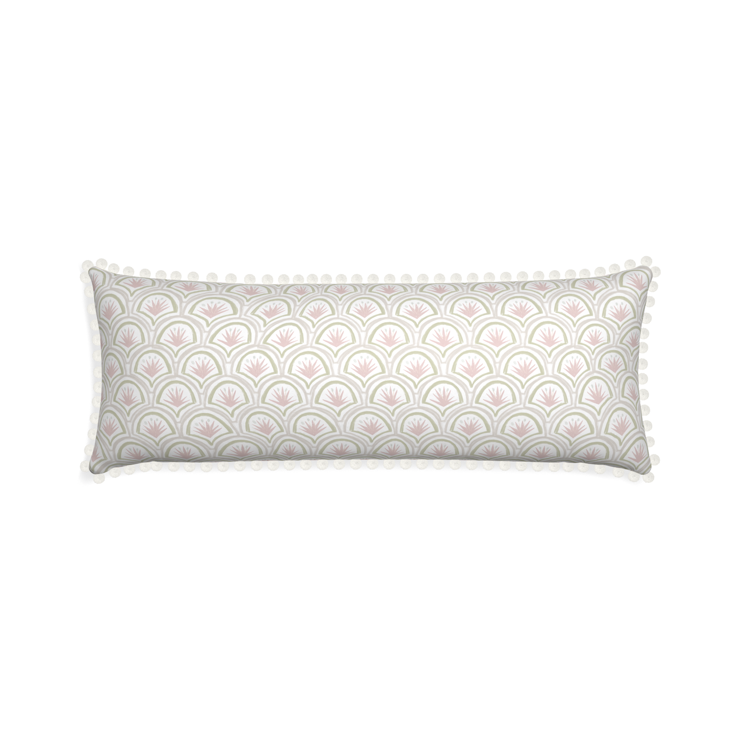 Xl-lumbar thatcher rose custom pillow with snow pom pom on white background