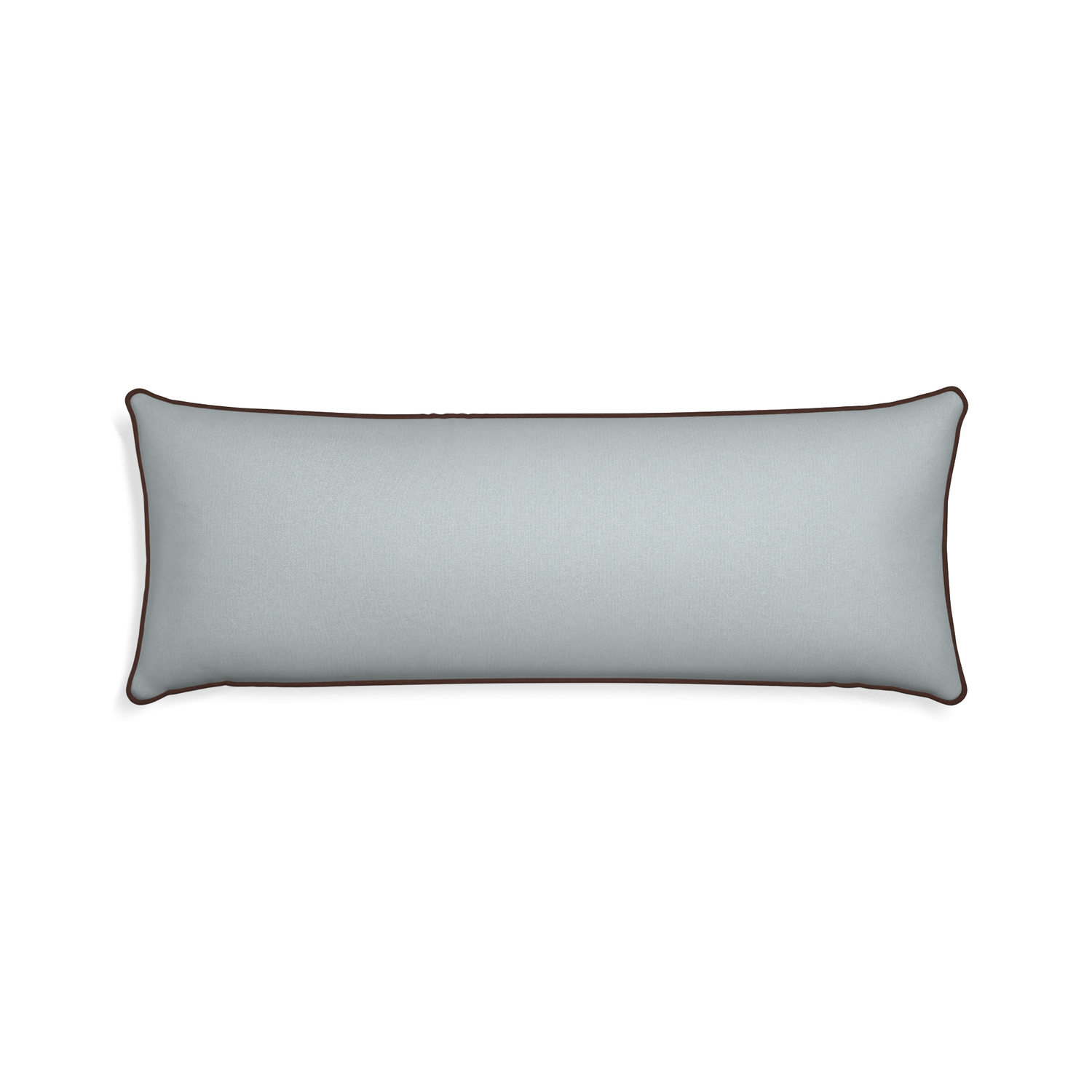 Xl-lumbar sea custom grey bluepillow with w piping on white background