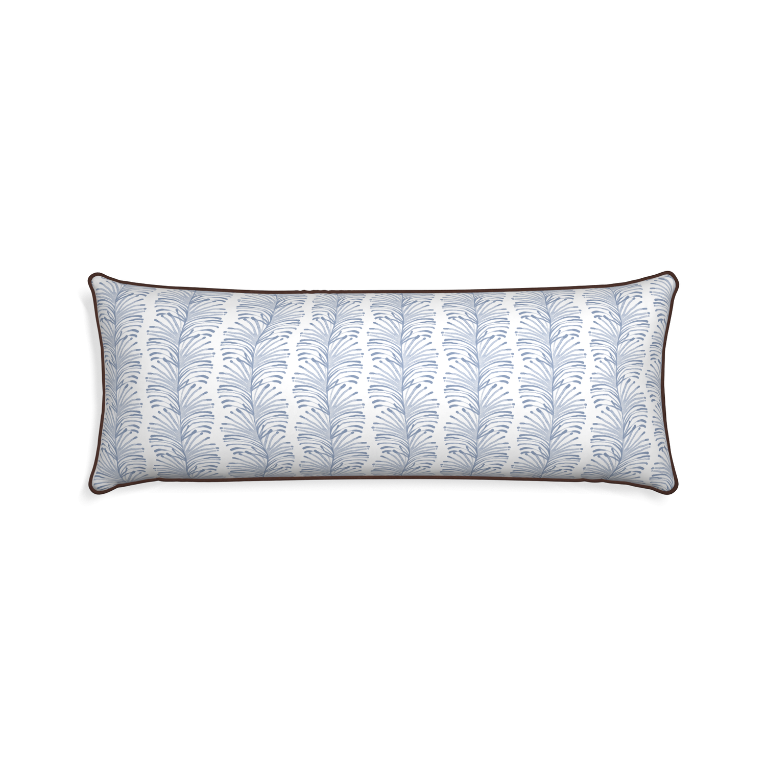 Xl-lumbar emma sky custom pillow with w piping on white background