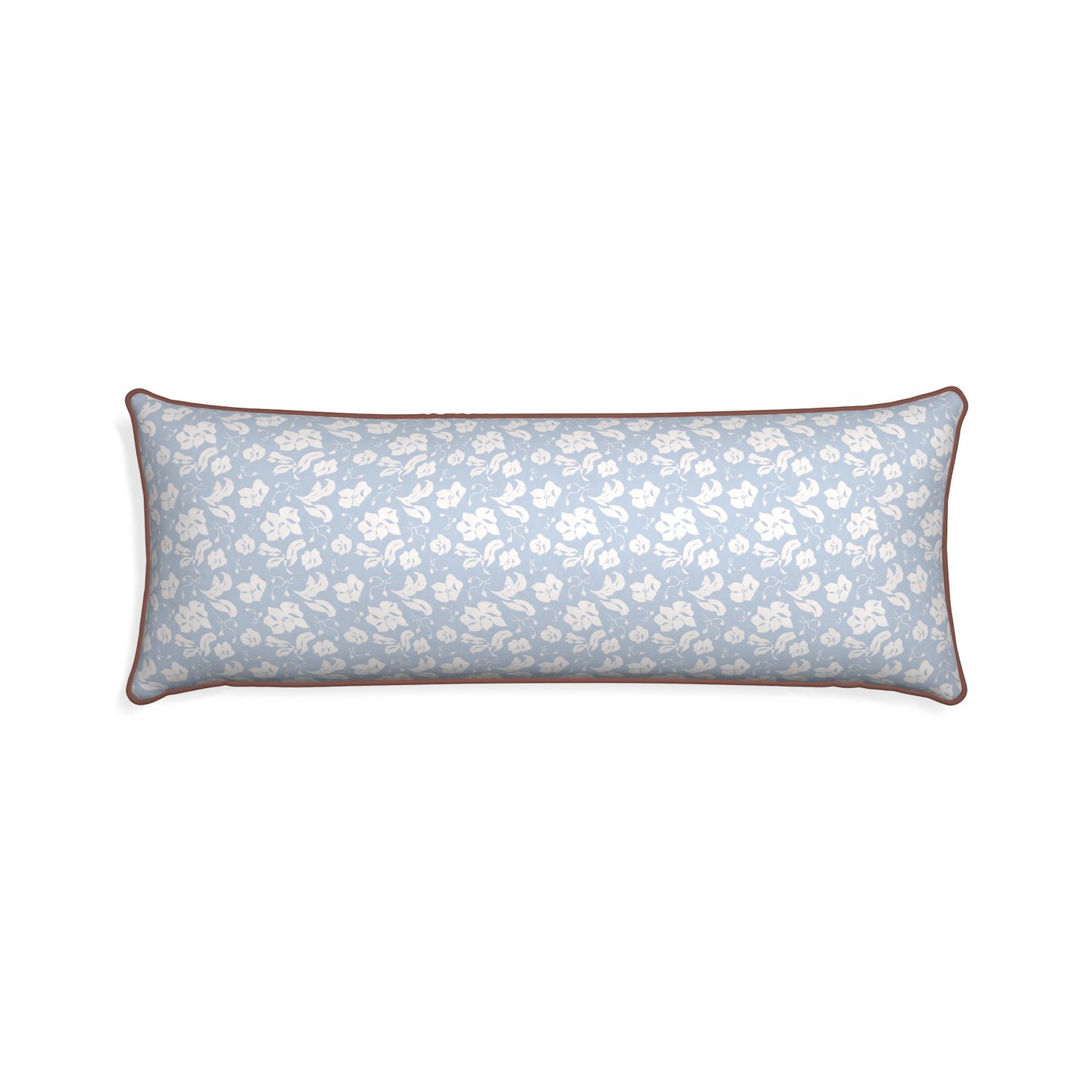 Xl-lumbar georgia custom pillow with w piping on white background