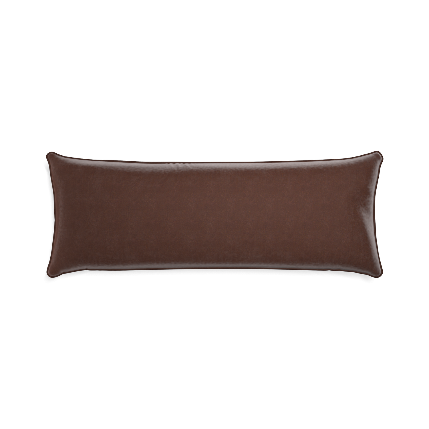 rectangle brown velvet pillow with brown piping