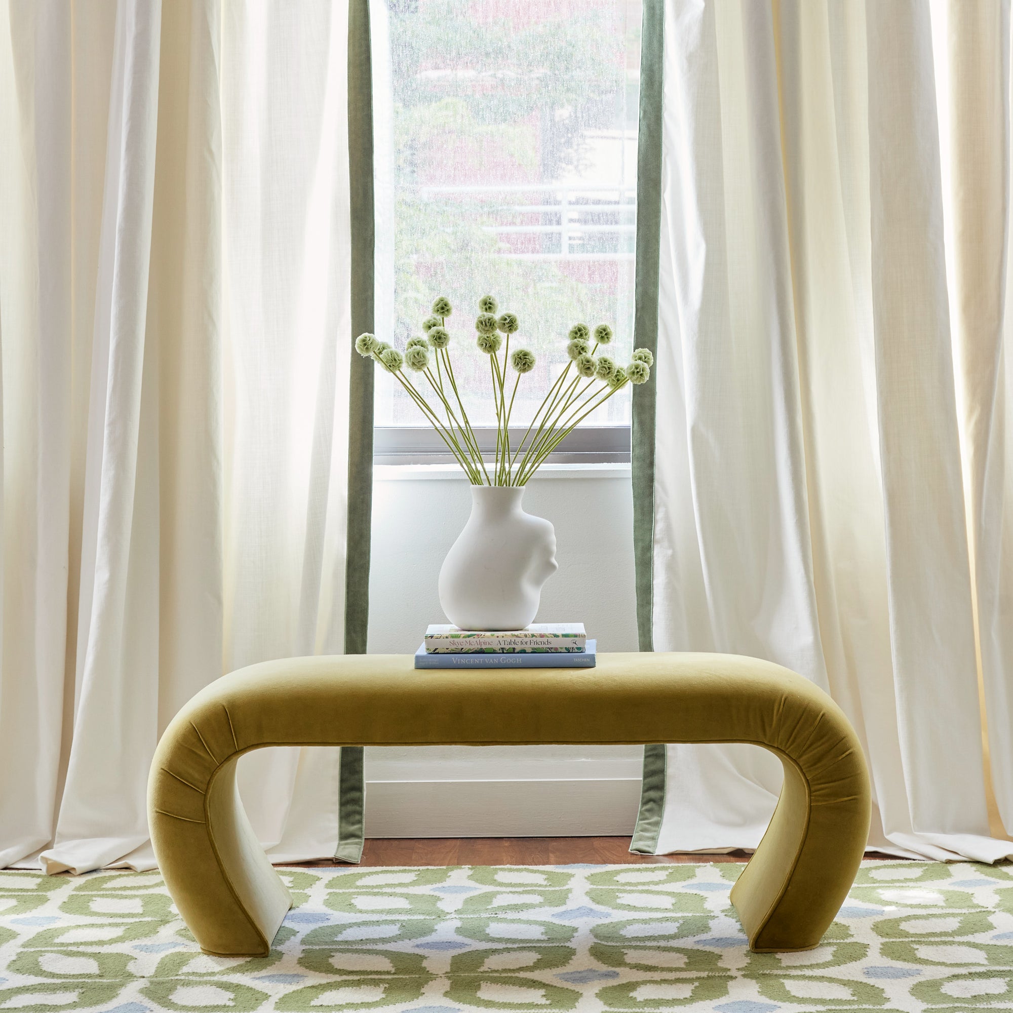 Custom Green Pattern Curtains | Pepper Home