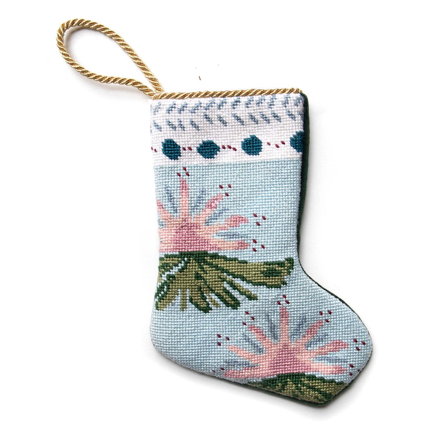 Hand-painted Floral Printed Bauble Stocking