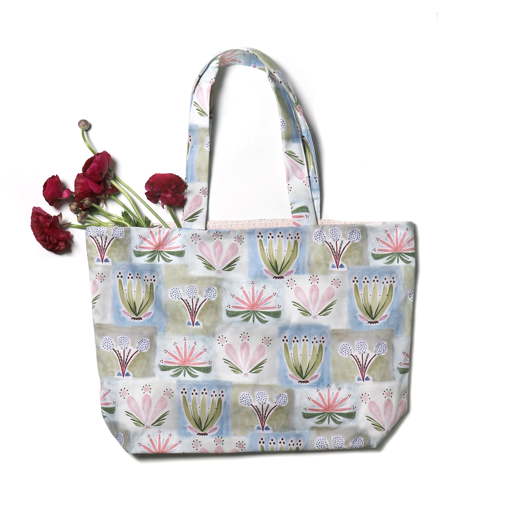 Hand-painted Floral Printed Bag with Roses inside