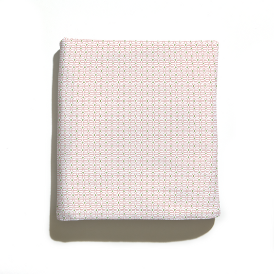 Folded Pink Geometric Printed Tablecloth